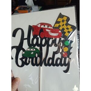 Lighting McQueen Cars Cake Topper Birthday Party Glittery